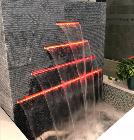Acrylic Waterfall Spray Booth Water Descent Led Swimming Pool Fountain Waterfall With Light For Garden Home Decor 