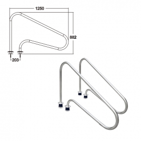 ARG Series Pool Ladder Imported Polished AISI-304 AISI-316 Stainless 