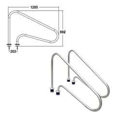 Factory supply stainless steel pool ladder hand rail SS304/SS316 