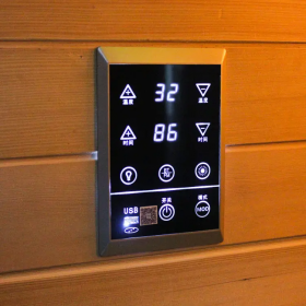 Finland Cedar Luxury Infrared Smart Control Indoor Sauna With Color Light Wave Room Sauna 