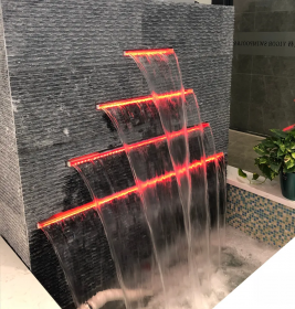 Acrylic Waterfall Spray Booth Water Descent Led Swimming Pool Fountain Waterfall With Light For Garden Home Decor